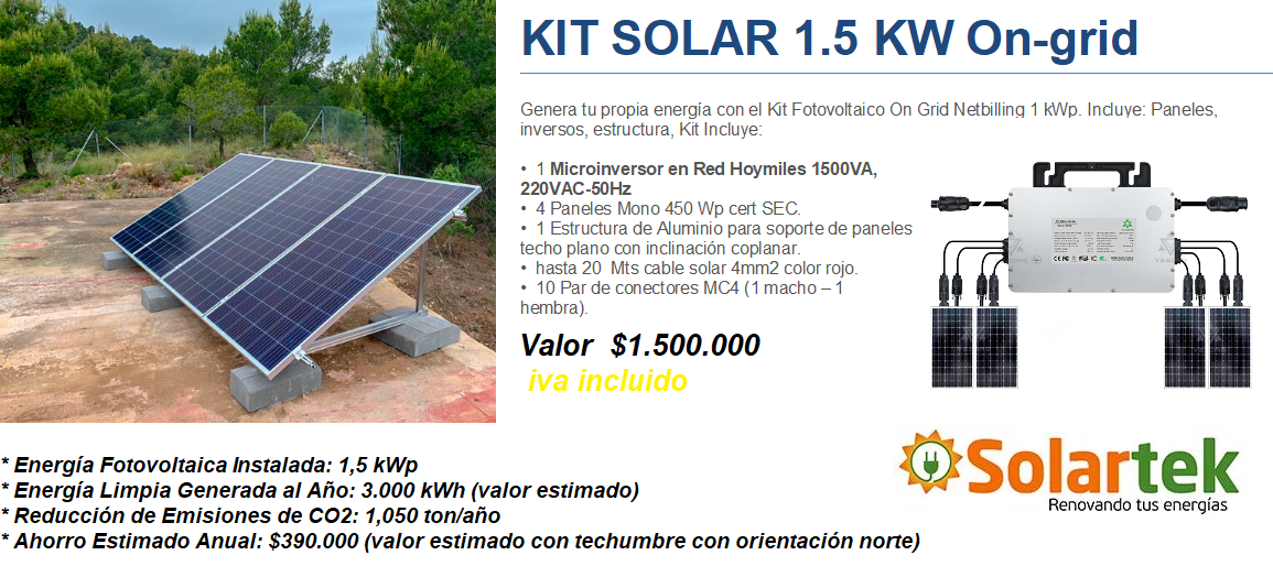 kit solar ongrid 1500w