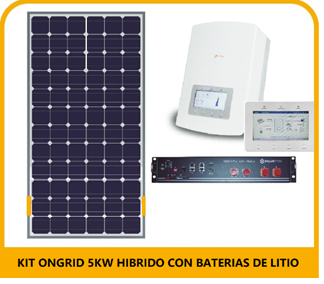 KIT SOLAR HIBRIDO 5.0 KW ON-GRID LITIO